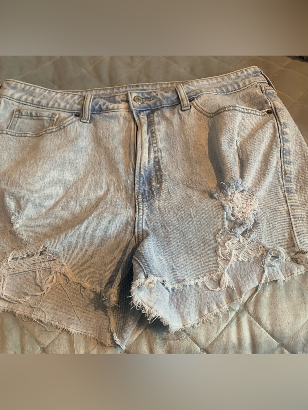Old Navy Light Blue Distressed Denim Cutoff Shorts